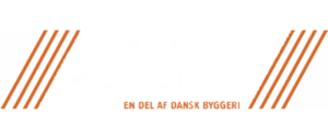 Byg Garanti logo i hvid og orange transparent